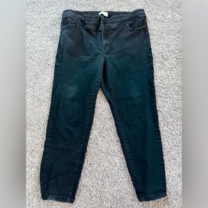 Lane Bryant black denim jeans high rise skinny fit 22